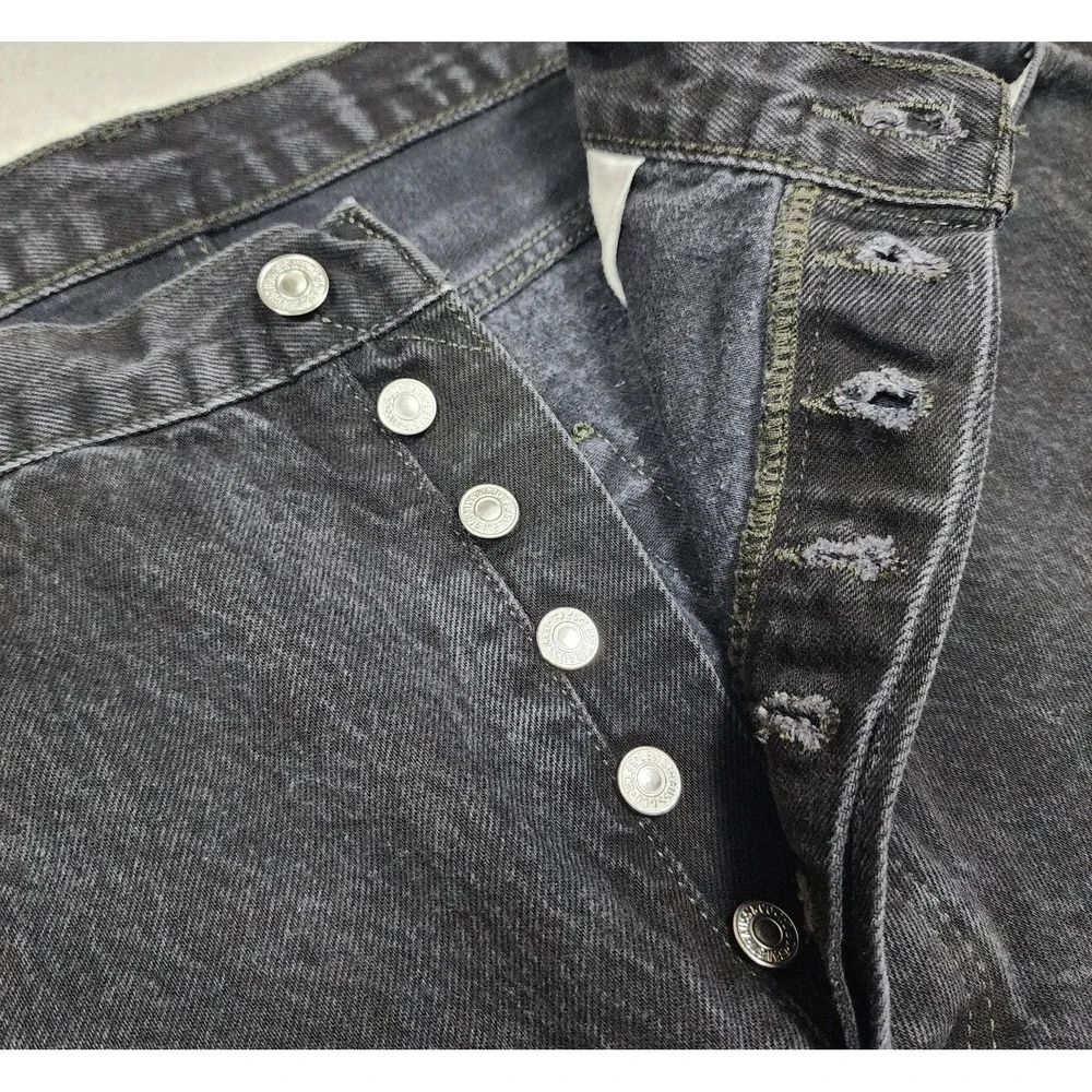 Levis 505 Jeans Mens Size 40x30 Black Regular Fit Straight Pants Button Fly